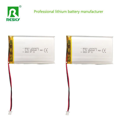 কেনা 604070 লিথিয়াম পলিমার ব্যাটারি সেল 3.7v 2000mAh পাওয়ার লিপো ব্যাটারি গ্রাহকের জন্য online manufacture