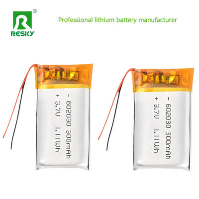 কেনা LP602030 3.7v 300mAh রিচার্জযোগ্য লিথিয়াম পলিমার ব্যাটারি টেকসই এবং দীর্ঘ চক্র জীবন 500চক্র online manufacture