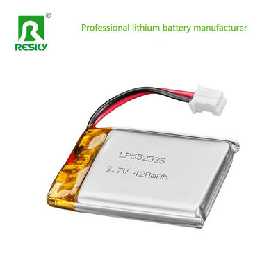 কেনা 552535 3.7v 7.4v 420mAh 430mAh লিথিয়াম আয়ন ব্যাটারি সেল ক্রমাগত স্রাব বর্তমান 0.5c সর্বোচ্চ স্রাব বর্তমান 1c online manufacture