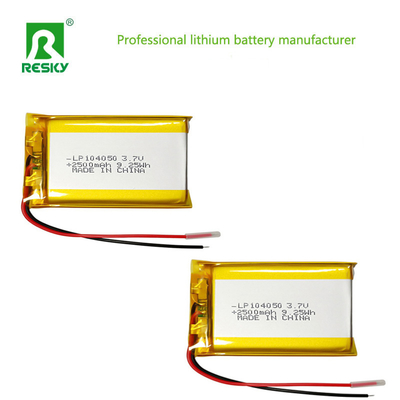 কেনা লিথিয়াম-আইন ব্যাটারি 104050 3.7v 7.4v 2500mAh 9.25wh শ্রবণ সহায়কগুলির জন্য পুনরায় চার্জযোগ্য লিথিয়াম পলিমার ব্যাটারি অনলাইনে উৎপাদন