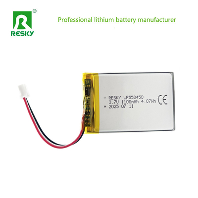 কেনা রিচার্জেবল লিথিয়াম ব্যাটারি 553450 3.7V 1100mAh 1200mAh 4.07wh স্টোরেজ লিপো ব্যাটারি সেল অনলাইনে উৎপাদন