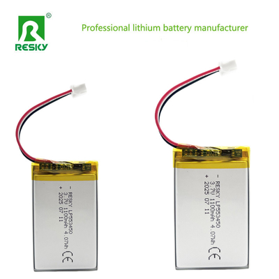 কেনা লিথিয়াম পলিমার ব্যাটারি প্যাক 553450 3.7V 7.4V 1100mAh 1200mAh ক্যামেরা প্রজেক্টরগুলির জন্য অনলাইনে উৎপাদন