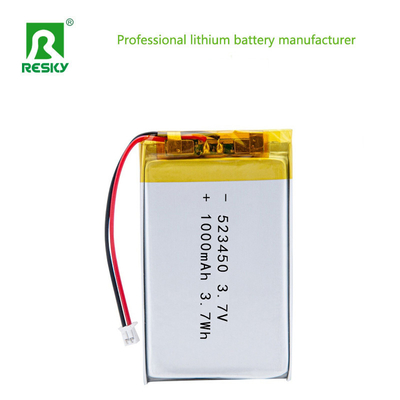 কেনা পাওয়ার লিথিয়াম ব্যাটারি সেল 523450 3.7v 1000mAh 3.7Wh রিচার্জেবল লি পলিমার ব্যাটারি অনলাইনে উৎপাদন