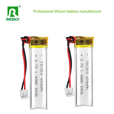 কেনা লিথিয়াম পলিমার ব্যাটারি প্যাক 701250 3.7V 400mAh 1.48wh পাওয়ার লি-পলিমার ব্যাটারি স্মার্ট লক জন্য অনলাইনে উৎপাদন