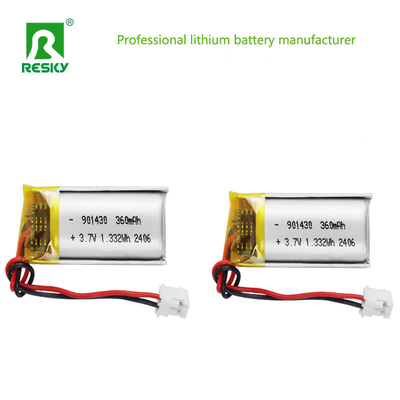 কেনা লিথিয়াম পলিমার ব্যাটারি সেল 3.7V 901430 360mAh 1.33wh রিচার্জযোগ্য লিথিয়াম পলিমার ব্যাটারি প্যাক অনলাইনে উৎপাদন