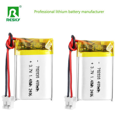 কেনা 702030 3.7v 400mAh 1.48wh রিচার্জযোগ্য লিথিয়াম লি-পলিমার ব্যাটারি সেল ব্লুটুথ স্পিকার জন্য অনলাইনে উৎপাদন