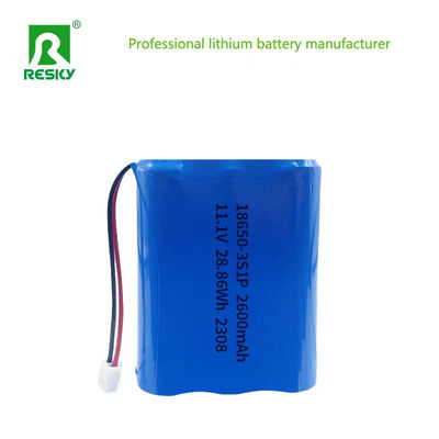 কেনা 18650 Batteries 11.1V 3s 2600mAh 28.86wh Rechargeable Li-ion Lithium Ion Battery Pack অনলাইনে উৎপাদন