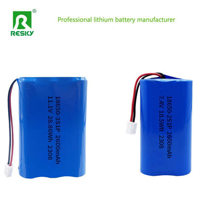 কেনা 18650 Lithium Ion Batteries 11.1V 3s 2600mAh 28.86wh Rechargeable Li-ion Battery Pack অনলাইনে উৎপাদন