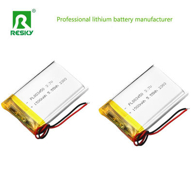 কেনা Square Lipo Battery Cell 803450 3.7v 1500mAh 5.55wh Solar Rechargeable Lithium Polymer Battery অনলাইনে উৎপাদন