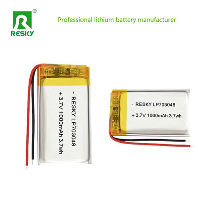 কেনা Power Lipo Battery RESKY LP703048 3.7v 1000mAh 3.7Wh Rechargeable Lithium Polymer Batteries অনলাইনে উৎপাদন