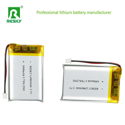 কেনা Rechargeable Lipo Lifepo4 Batteries 803040 3.7v 1000mAh 3.7wh Solar Lithium Polymer Battery Cell অনলাইনে উৎপাদন