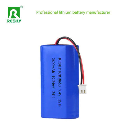 কেনা Rechargeable 18650 lithium battery Battery Pack 2600mAh 7.4V 19.24wh lipo battery pack অনলাইনে উৎপাদন