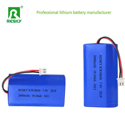 কেনা Power Cylindrical 18650 Li-ion Polymer Battery Pack 3.7v 7.4V 2600mAh 19.24wh Lithium Batteries অনলাইনে উৎপাদন