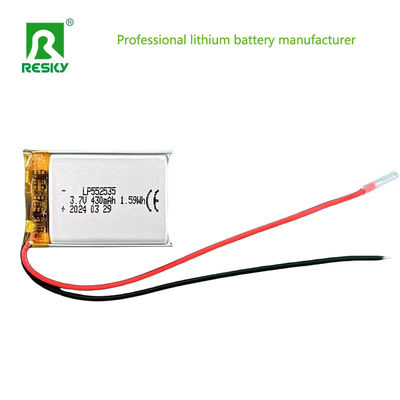 রিচার্জেবল লিথিয়াম পলিমার ব্যাটারি সেল 552535 3.7V 430mAh Lipo ব্যাটারি