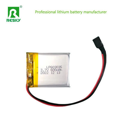 603035 লিথিয়াম পলিমার ব্যাটারি সেল 3.7V 600mAh রিচার্জযোগ্য লি-পলিমার ব্যাটারি