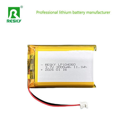 3.7V লিথিয়াম পলিমার ব্যাটারি প্যাক 104050 104060 3000mAh লিথিয়াম আয়ন ব্যাটারি
