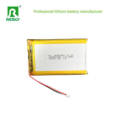 পাওয়ার ব্যাটারি 805080 3.7V 4000mAh 14.8wh রিচার্জযোগ্য লিথিয়াম আয়ন ব্যাটারি প্যাক
