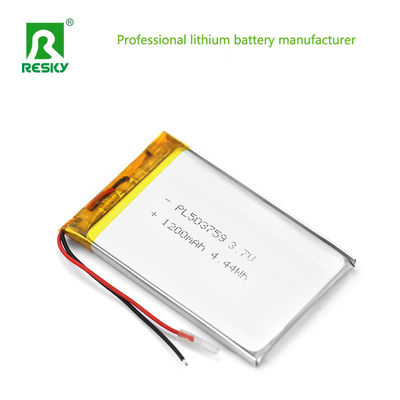 সৌর লিথিয়াম আইওন সেল 503759 3.7v 1200mAh রিচার্জযোগ্য লি-পয়েমার ব্যাটারি