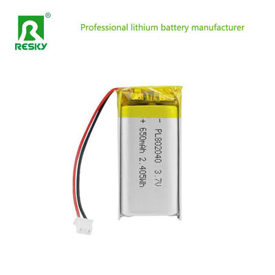 সৌর লিথিয়াম সেল 802040 3.7V 650mAh রিচার্জেবল লিথিয়াম আয়ন পলিমার ব্যাটারি বিউটি ডিভাইসের জন্য